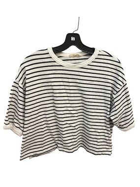 Madewell Striped Short-Sleeve Tee Top - White/Black Small